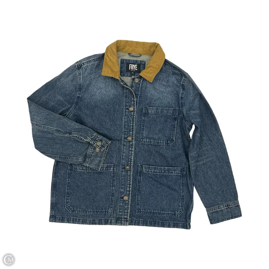 Jacket Designer By Frye In Blue Denim, Size: M