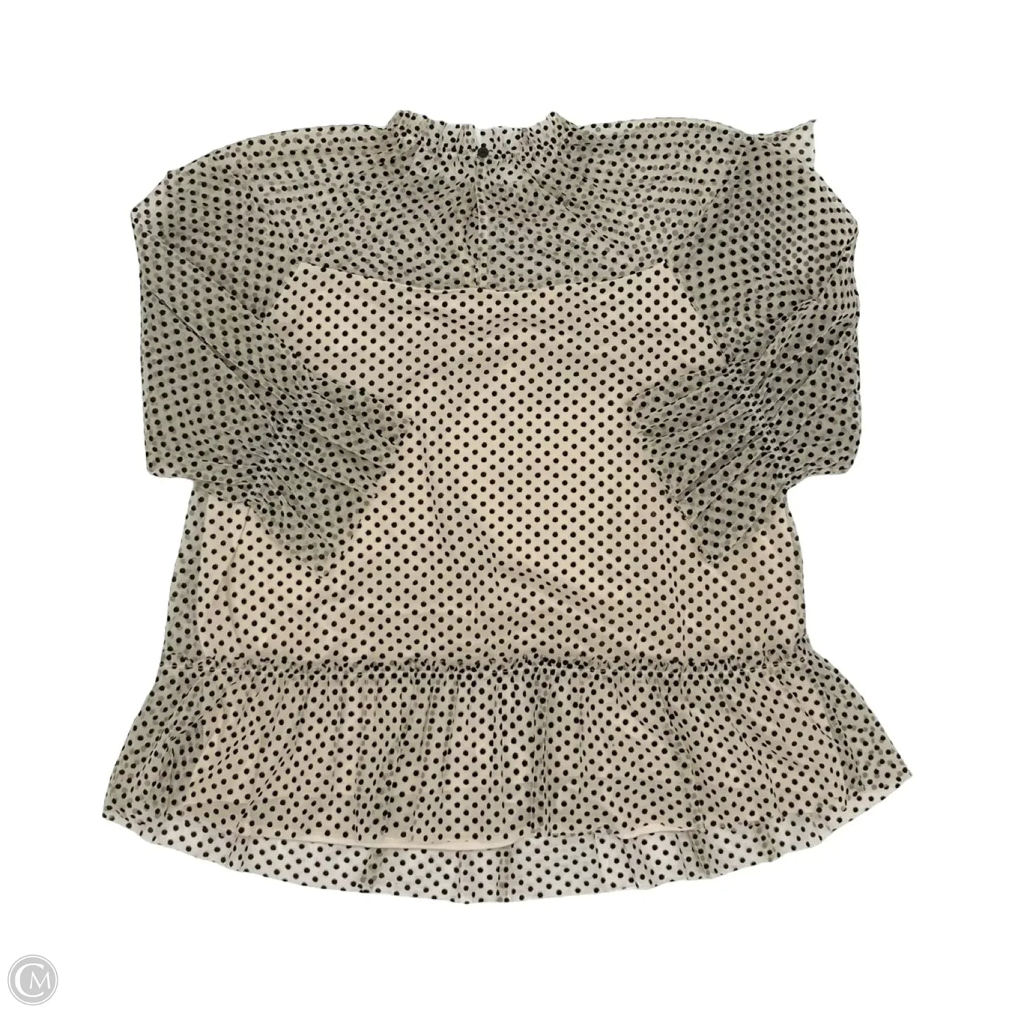Blouse 3/4 Sleeve By Cato In Polkadot Pattern, Size: 1x