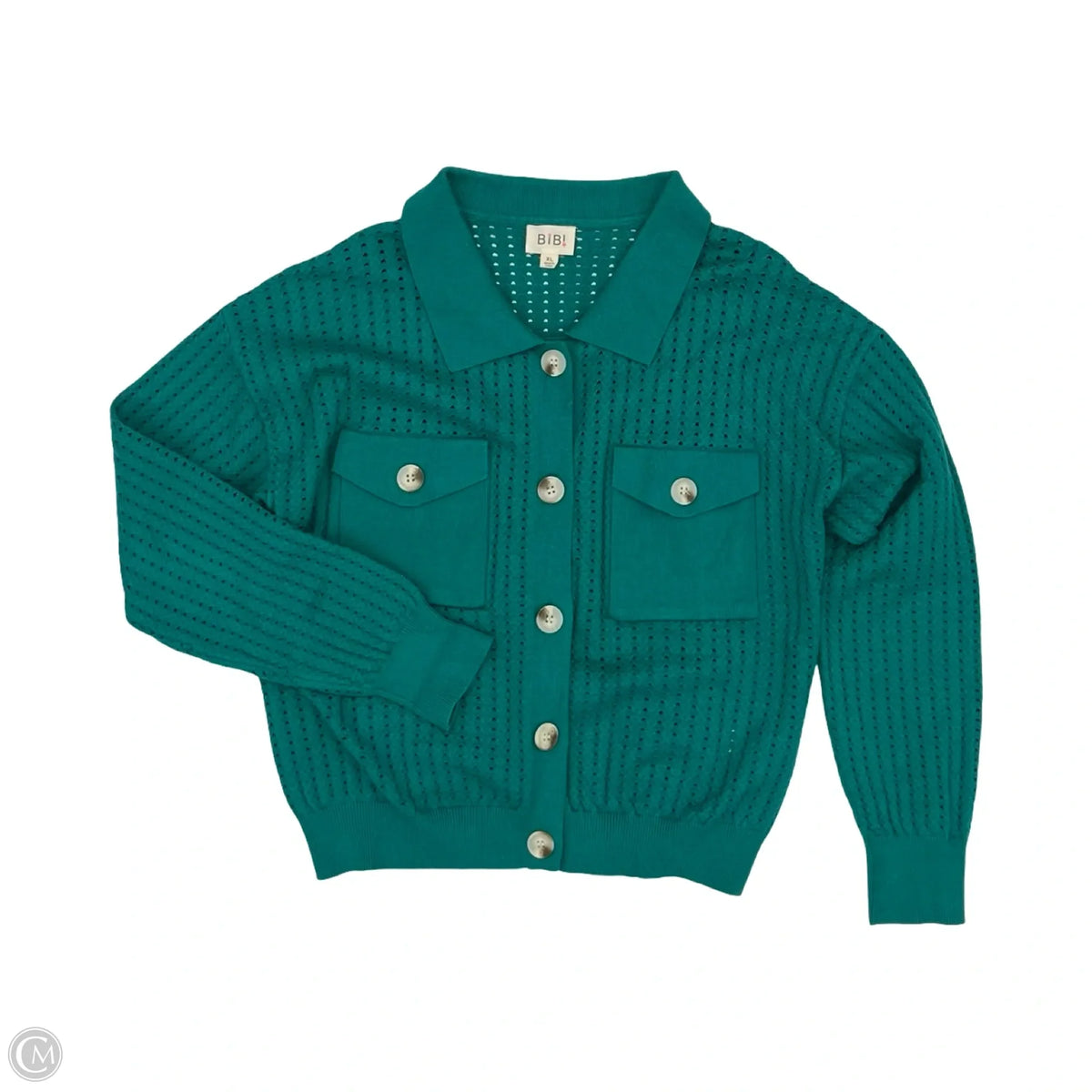 Sweater Cardigan By Bibi In Teal, Size: Xl