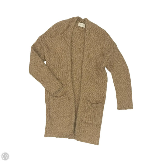 Sweater Cardigan By Dreamers In Tan, Size: S