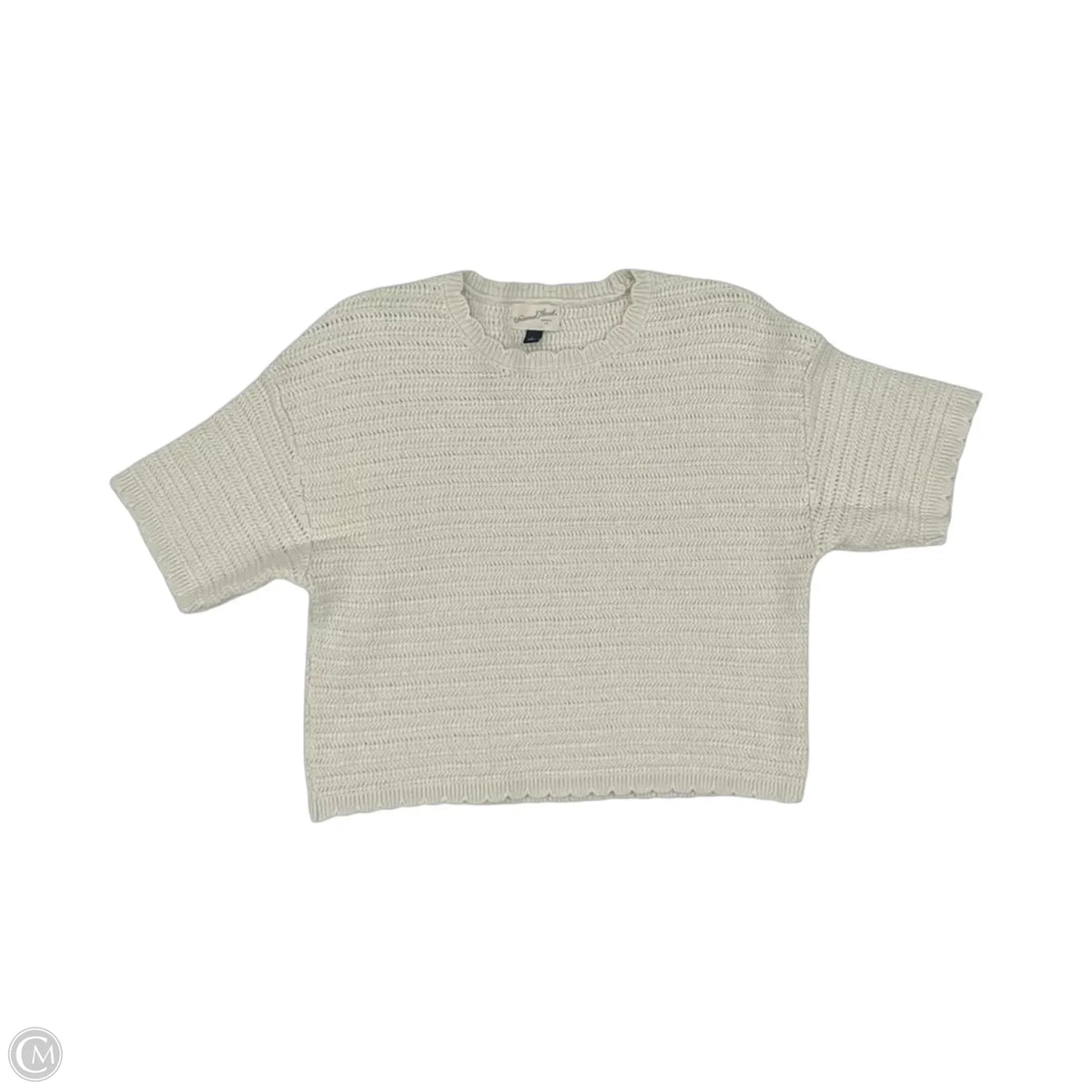Sweater Short Sleeve By Universal Thread In Cream, Size: L