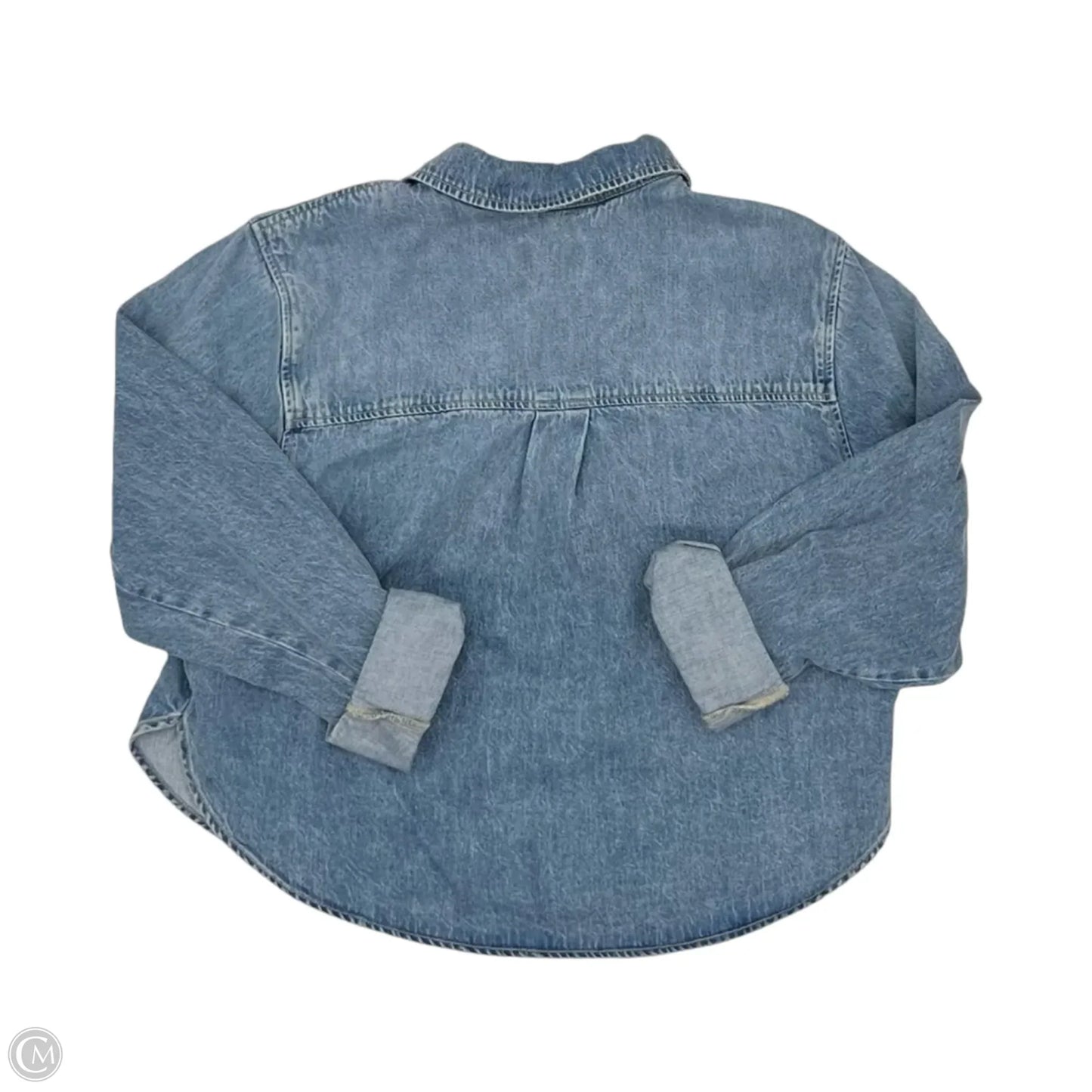 Blouse Long Sleeve By Universal Thread In Blue Denim, Size: M