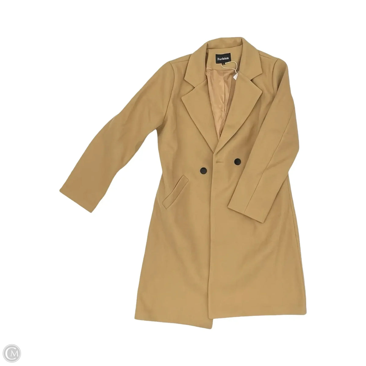 Coat Peacoat By Cme In Tan, Size: L