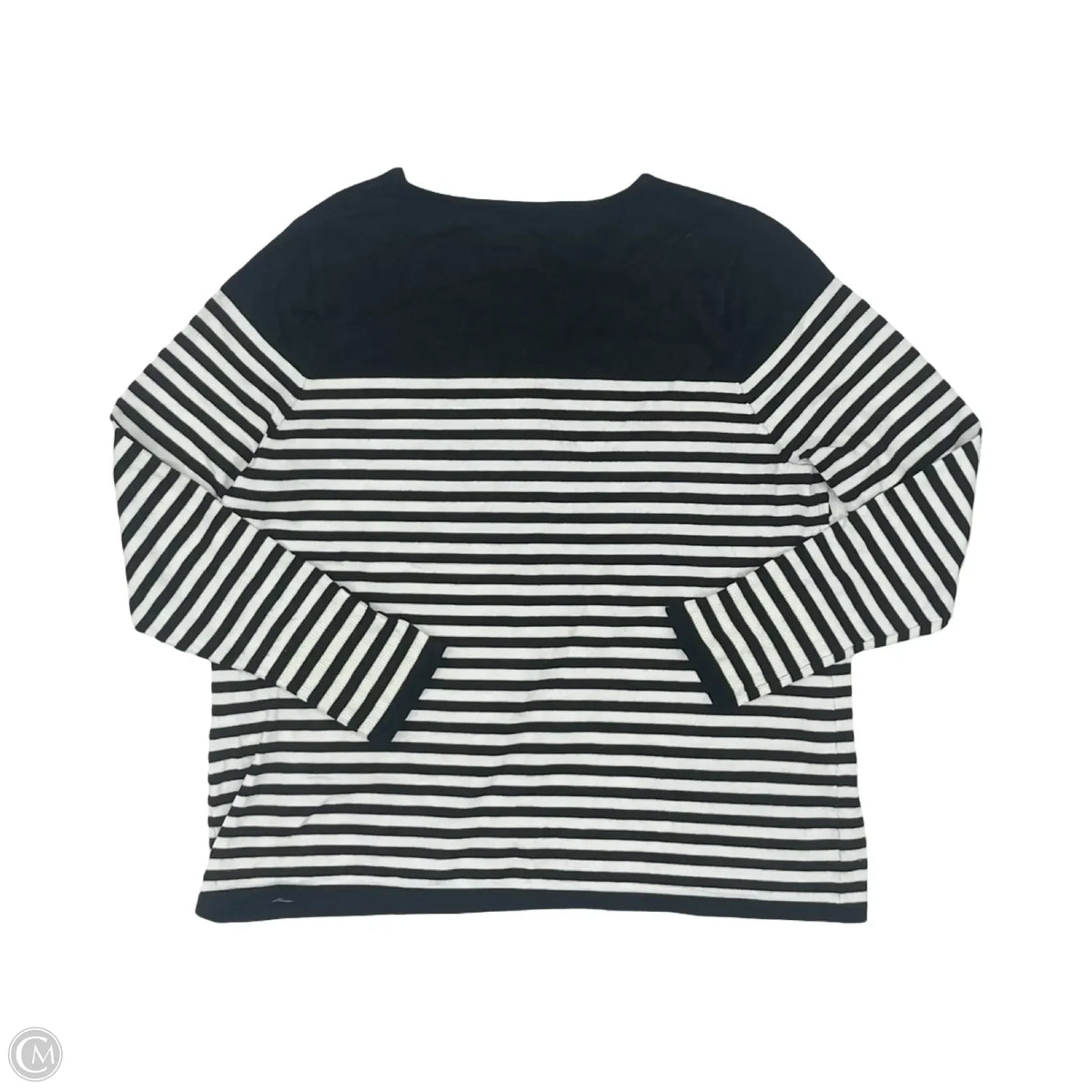 Sweater By Chicos In Black & White, Size: Lp