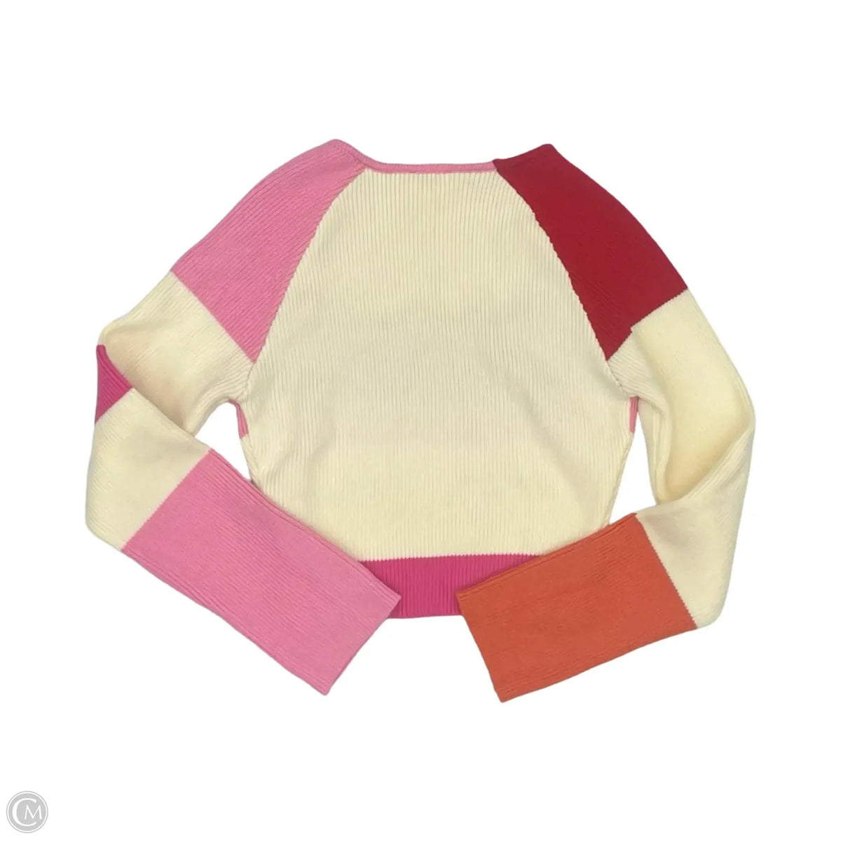 Sweater By Le Lis In Cream & Pink, Size: M