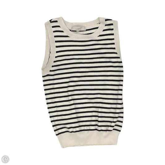 Vest Sweater By Loft In Black & Cream, Size: S