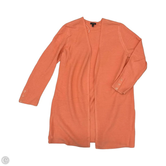 Sweater Cardigan By Talbots In Orange, Size: L