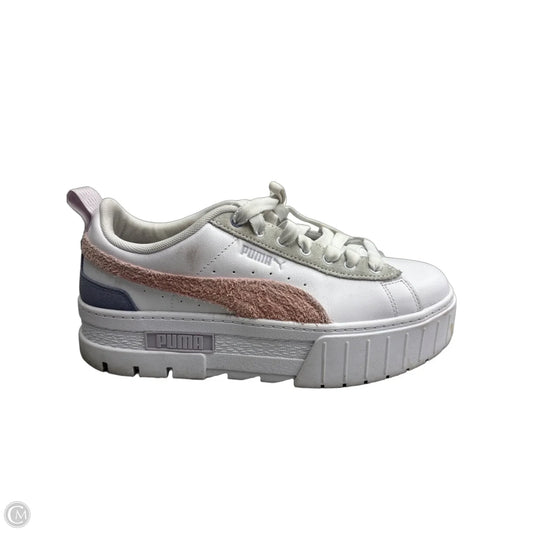 Shoes Sneakers Platform By Puma In Pink & White, Size: 9