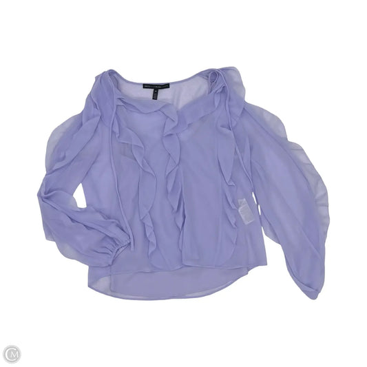 Blouse Long Sleeve By White House Black Market In Purple, Size: Xs