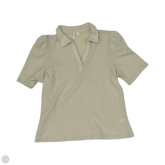 Sweater Short Sleeve By Cato In Tan, Size: Large