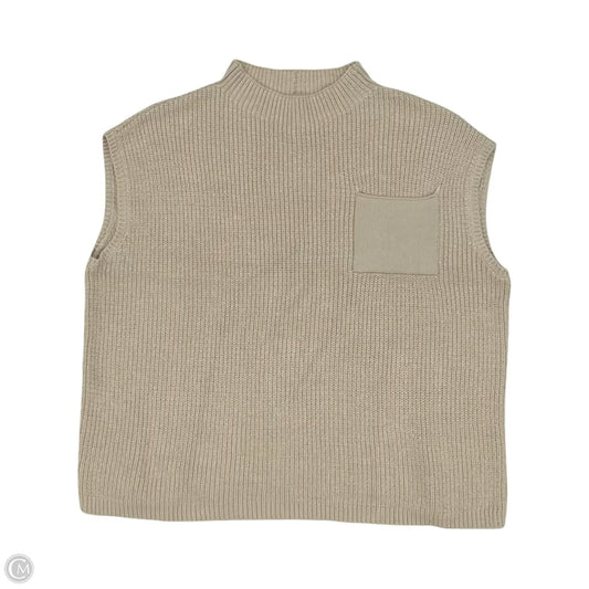 Vest Sweater By Clothes Mentor In Tan, Size: M