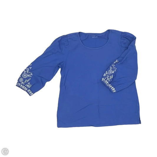 Top 3/4 Sleeve By Talbots In Blue, Size: L