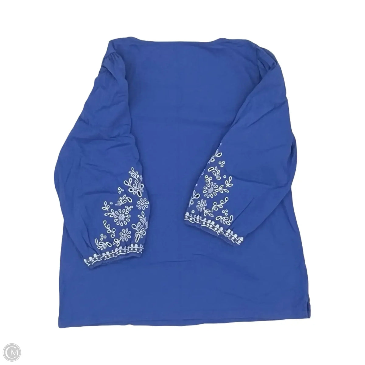 Top 3/4 Sleeve By Talbots In Blue, Size: L