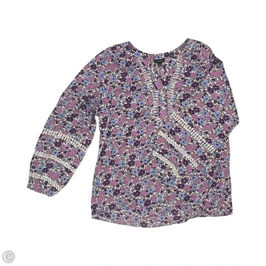 Blouse Long Sleeve By Talbots In Floral Print, Size: M
