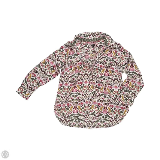 Blouse Long Sleeve By Talbots In Floral Print, Size: 1x
