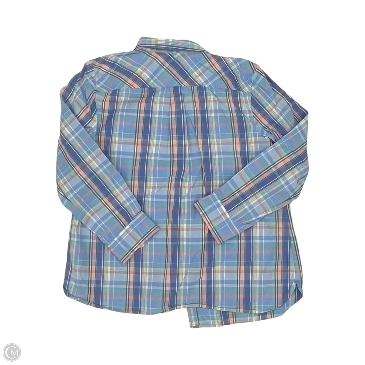 Blouse Long Sleeve By Talbots In Plaid Pattern, Size: Xl