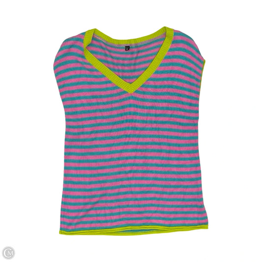 Vest Sweater By Clothes Mentor In Striped Pattern, Size: M