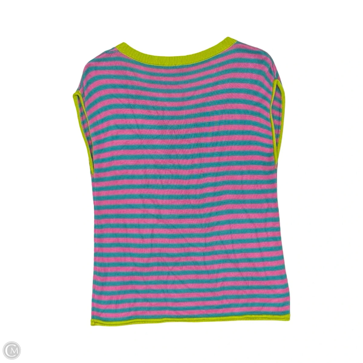 Vest Sweater By Clothes Mentor In Striped Pattern, Size: M
