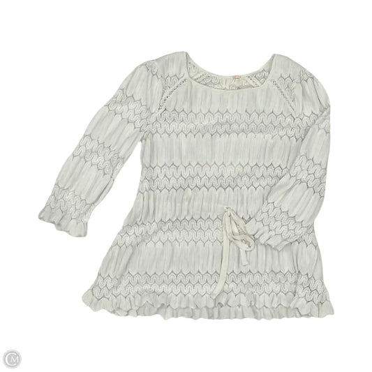 Blouse 3/4 Sleeve By Free People In White, Size: L
