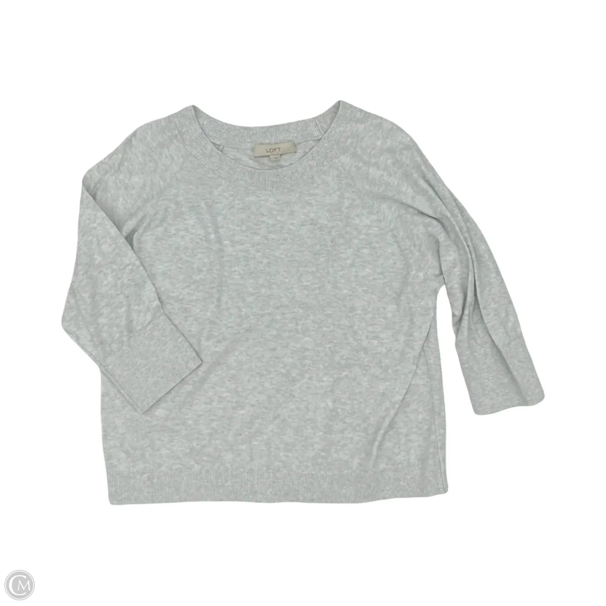 Top 3/4 Sleeve By Loft In Grey, Size: L