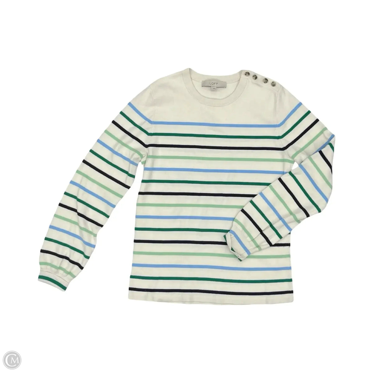 Sweater By Loft In Striped Pattern, Size: L