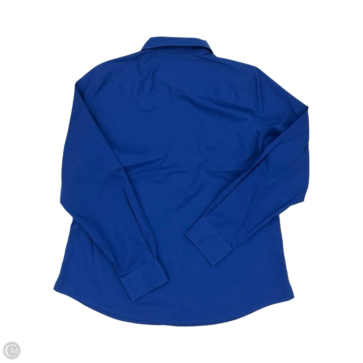 Blouse Long Sleeve By Foxcroft In Blue, Size: L