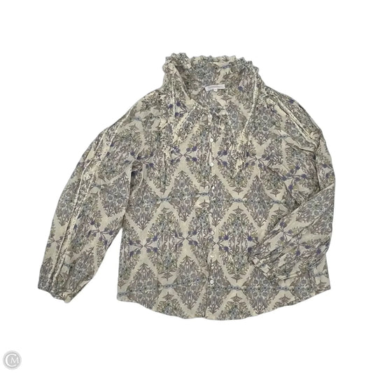 Blouse Long Sleeve By Olivaceous In Multi-colored, Size: L