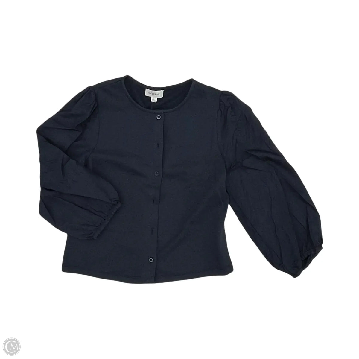 Blouse Long Sleeve By Evereve In Navy, Size: S