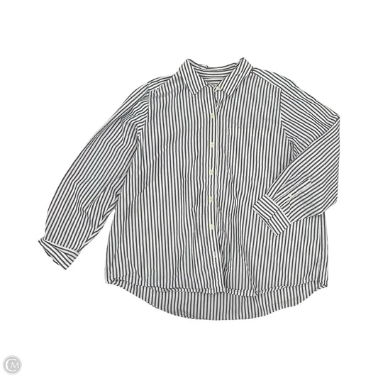 Blouse Long Sleeve By Style And Co Collection Women In Blue & White, Size: 2x