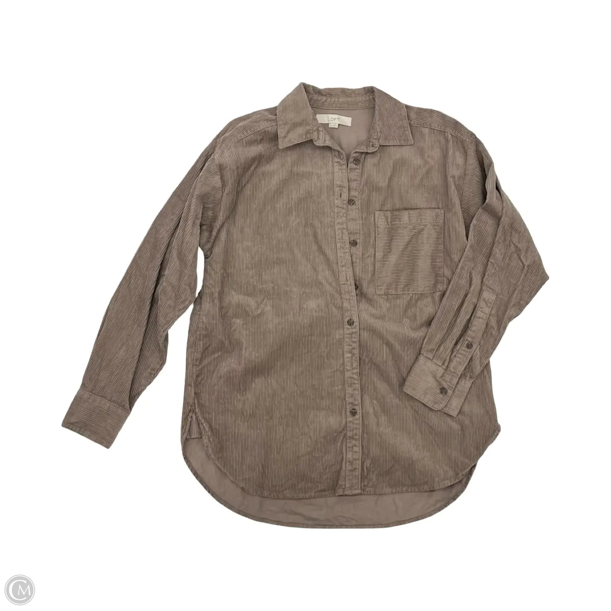 Jacket Shirt By Loft In Brown, Size: S