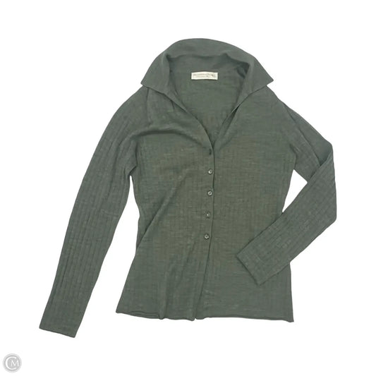 Top Long Sleeve By Abercrombie And Fitch In Green, Size: S