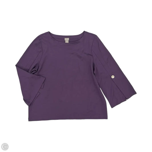 Top 3/4 Sleeve By Chicos In Purple, Size: Xl