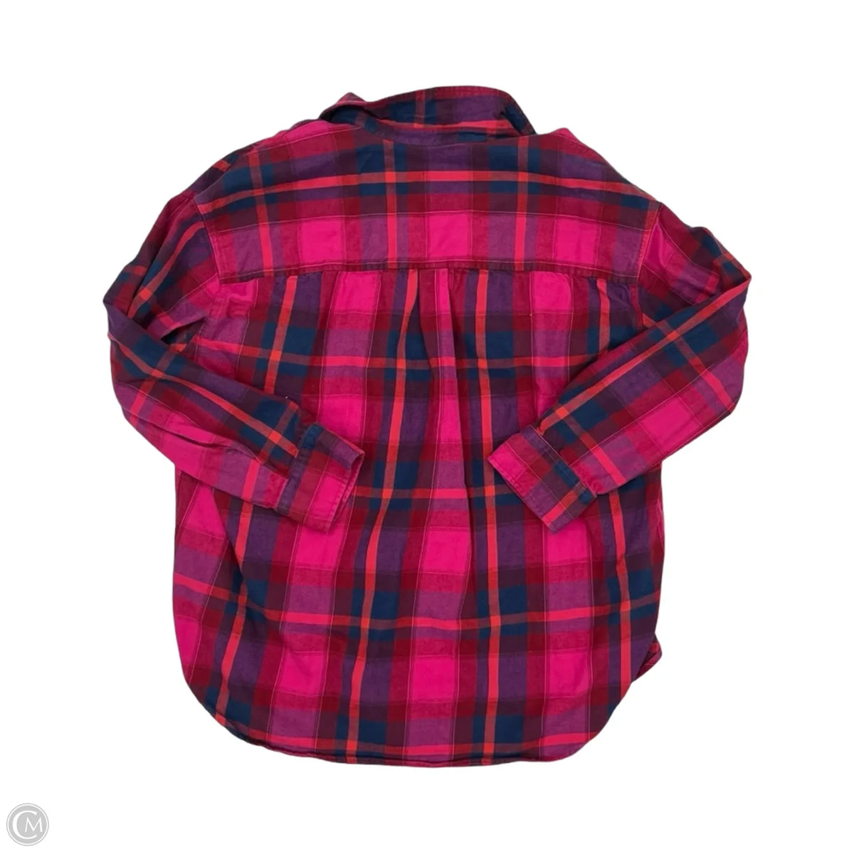 Top Long Sleeve By Universal Thread In Plaid Pattern, Size: Xl