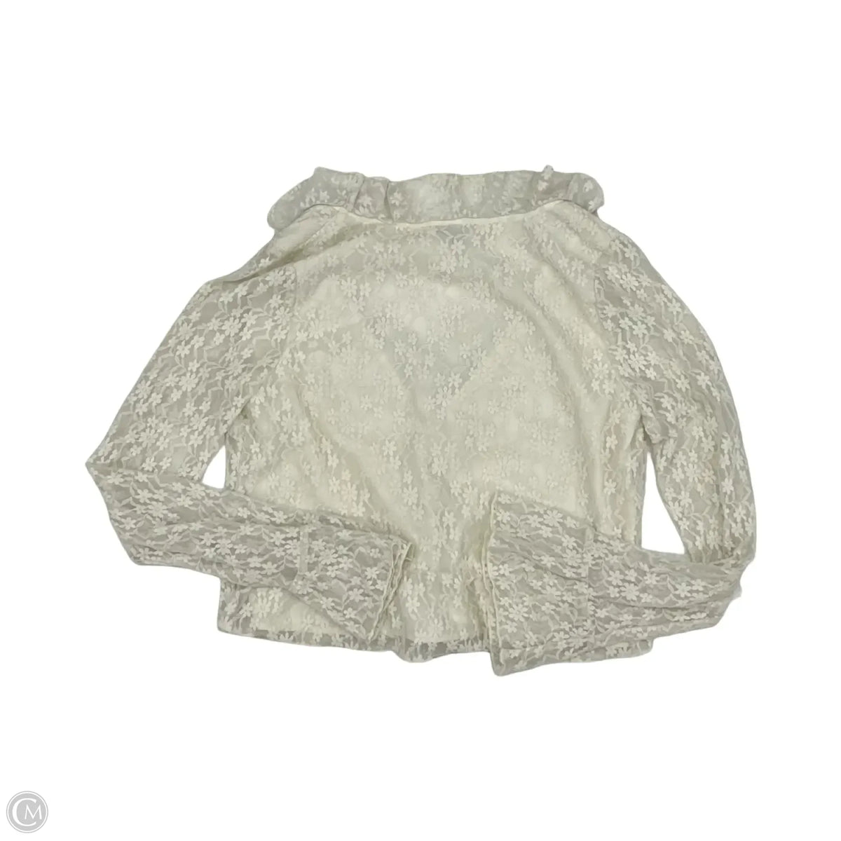 Blouse Long Sleeve By American Eagle In Cream, Size: S