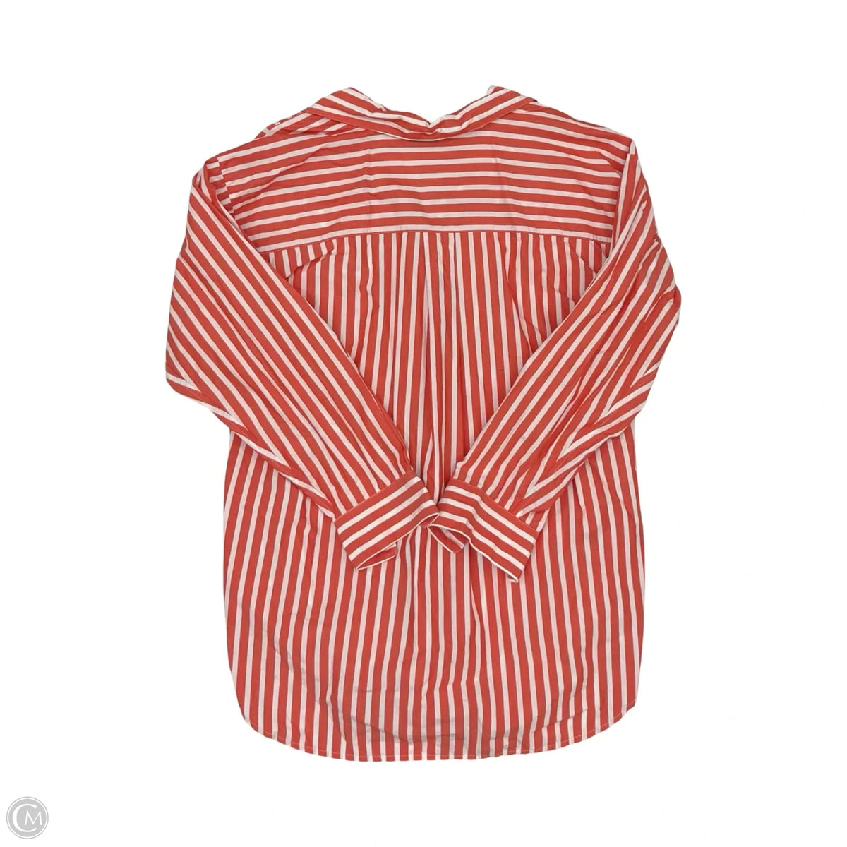 Blouse Long Sleeve By Loft In Red & White, Size: L