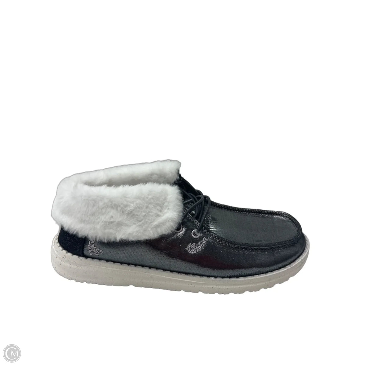 Shoes Flats By Hey Dude In Silver, Size: 8