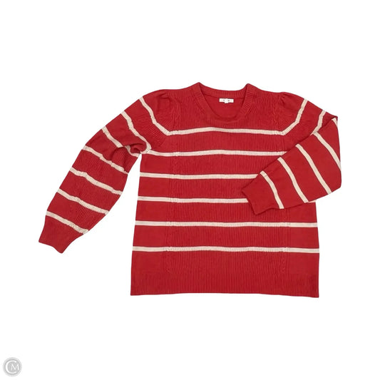 Sweater By Maurices In Red & White, Size: Xxl