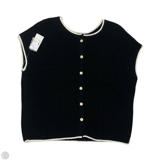 Sweater Short Sleeve By Blu Pepper In Black & Cream, Size: S