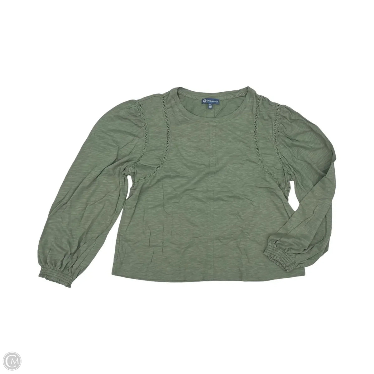 Top Long Sleeve By Democracy In Green, Size: Lp