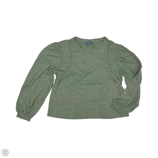 Top Long Sleeve By Democracy In Green, Size: Lp