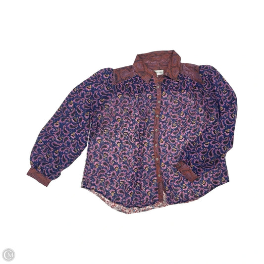 Blouse Long Sleeve By Chelsea And Theodore In Multi-colored, Size: S