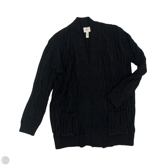 Sweater Cardigan By St Johns Bay In Black, Size: L
