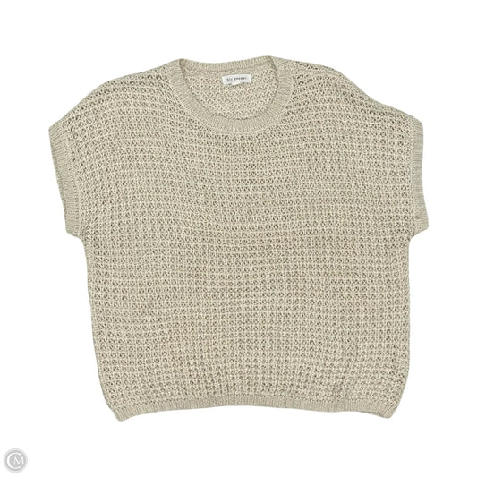 Sweater Short Sleeve By Blu Pepper In Tan, Size: L
