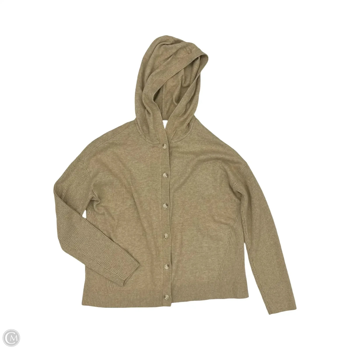Sweater Cardigan By Loft In Tan, Size: M