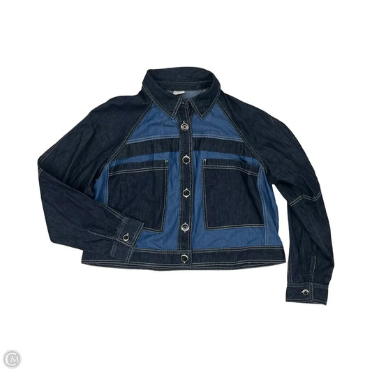 Blouse Long Sleeve By Cabi In Blue Denim, Size: L
