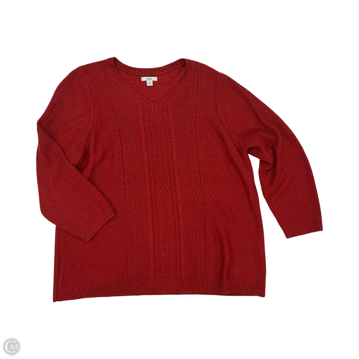Sweater By Croft And Barrow In Red, Size: 2x