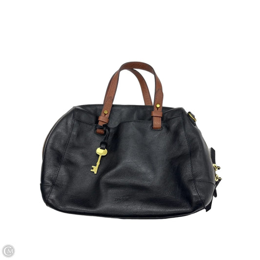 Handbag Leather By Fossil, Size: Medium