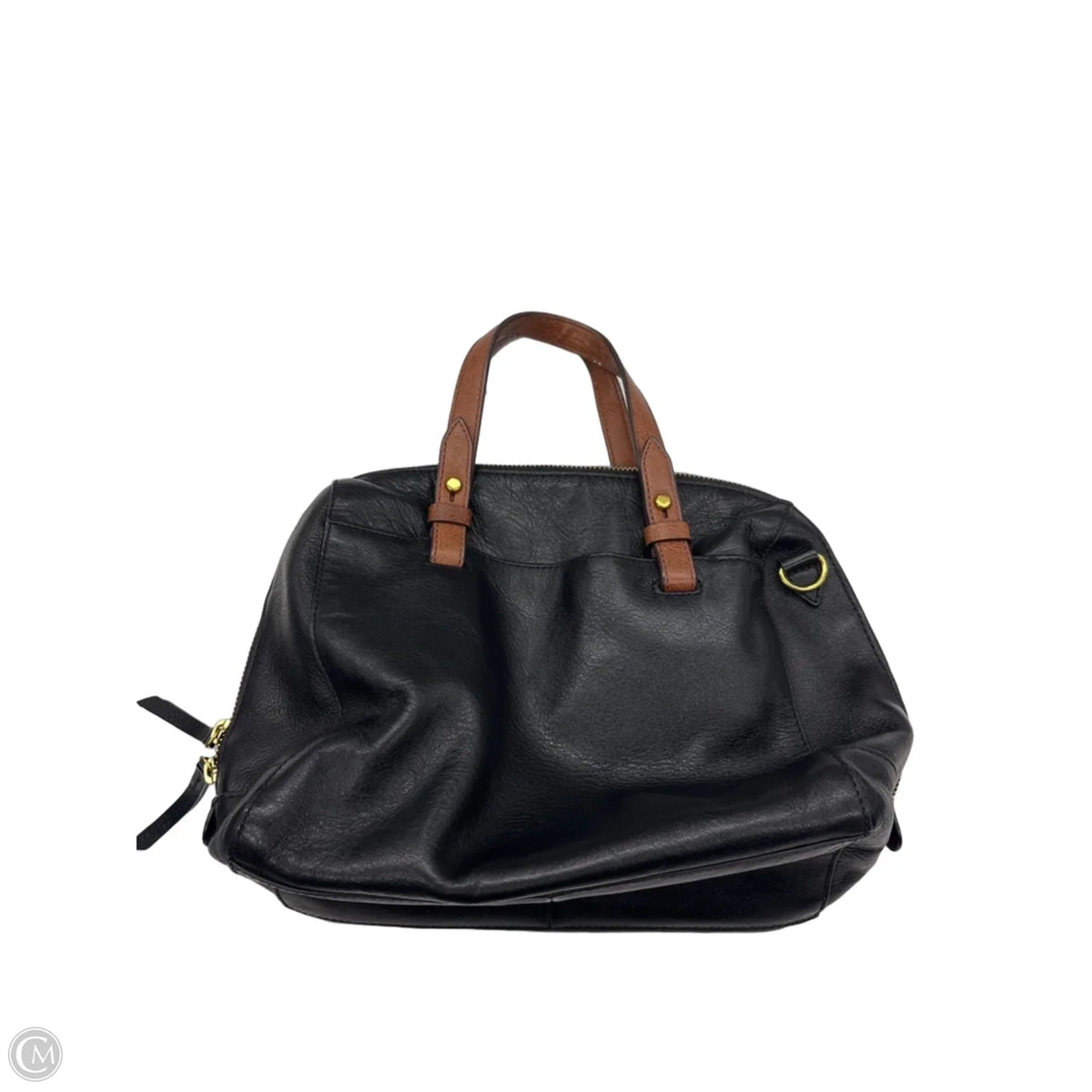 Handbag Leather By Fossil, Size: Medium