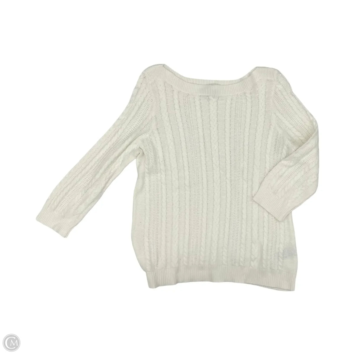 Sweater By Chaps In White, Size: L