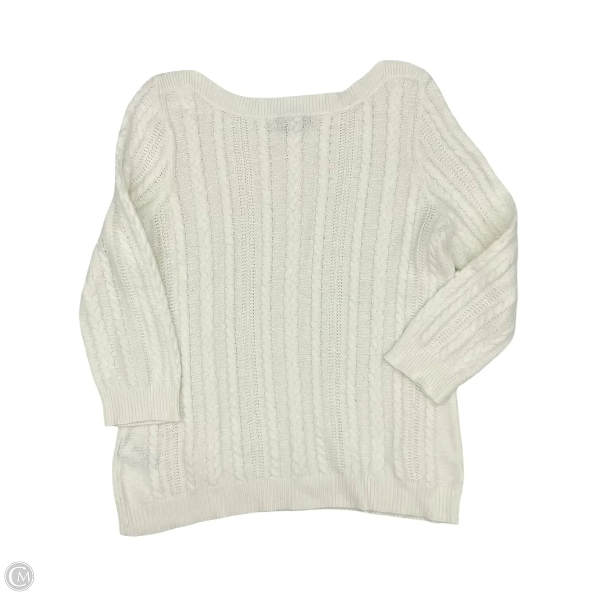 Sweater By Chaps In White, Size: L